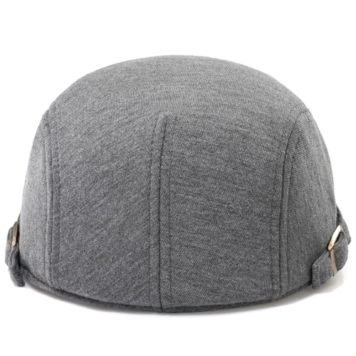 Men's Cotton Newsboy Hats Flat Ivy Gatsby Cap Irish Cabbie Ivy Driving Hunting Hat - color: Dark Grey