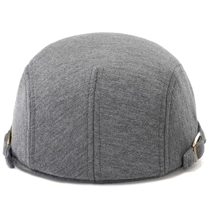 Men's Cotton Newsboy Hats Flat Ivy Gatsby Cap Irish Cabbie Ivy Driving Hunting Hat - color: Dark Grey