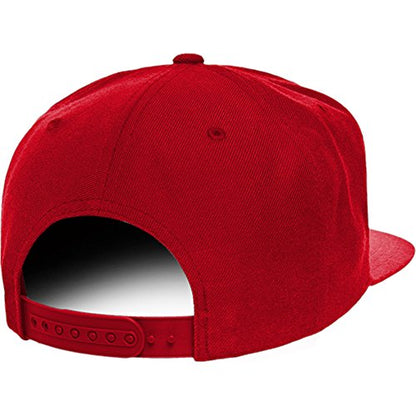 Trendy Apparel Shop Letter P Brushed Script Embroidered Flat Bill Snapback Baseball Cap - color: Red