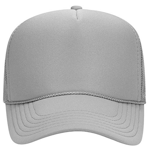 OTTO Wholesale 12 x Cap 5 Panel Mid Profile Mesh Back Trucker Hat - color: Gray