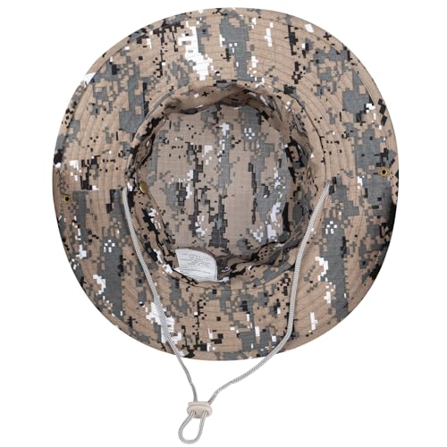 Rosoz Sun Hats for Men Women Bucket Hat UPF Protection Wide Brim Boonie Hat - color: 1pack-gray Digital