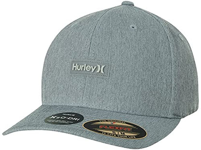Hurley Mens Baseball Cap - Lightweight H2O-DRI Breathable Moisture Wicking Curved Brim Fitted Hats for Men - color: Grey Heather, size: Large-X-Large