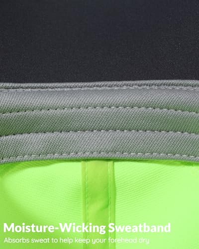 GADIEMKENSD 360° Reflective Work Hat with Neck Shade, UPF50+ Sun Protection, Breathable Mesh, Sweat Wicking - color: Neon Green