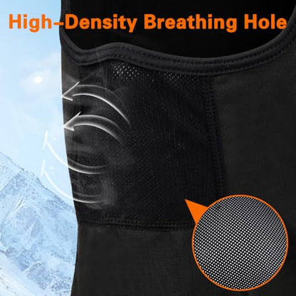 Balaclava Ski Mask for Men Women Velvet-Lined Full Head Cover Neck Gaiter - color: Ylr1-black+blacknavy