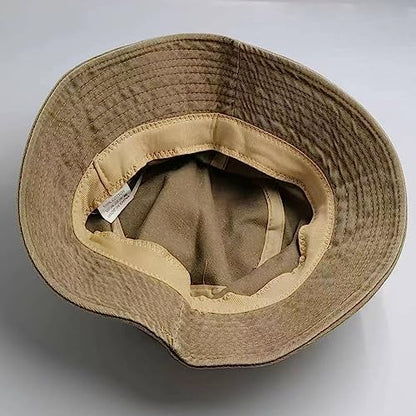 Premium Cotton Bucket Hats,Packable Hats for Men Women,Summer Bucket Hat,Fishing Sun Hats - color: Khaki