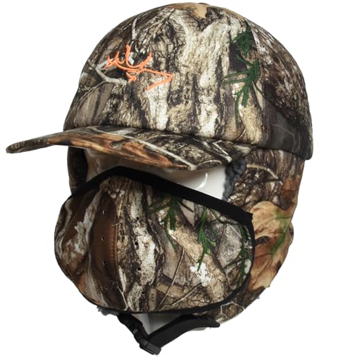 EDTREK Waterproof Trapper Hat with Face Mask for Coldest Conditions - Backcountry Winter Bomber Hat - color: Rt Edge Camo, size: X-Large