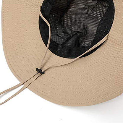 Wide Brim Sun Protection Hat Outdoor Unisex Ventilated Hats for Hiking Beach Fishing Safari Garden Lawn Yard Work Kayaking - color: Gud77-black