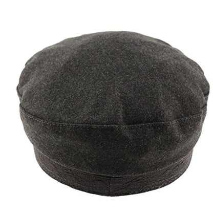 EPOCH Men's Greek Fisherman Sailor Fiddler Winter Wool Driver Hat Flat Cap - color: A Charcoal, size: Small-Medium