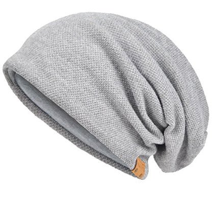 VECRY Men's Slouch Beanie Skull Cap Long Baggy Hip-Hop Winter Summer Hat - color: Hoary