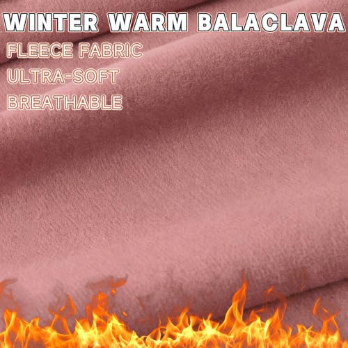 Winter Ski Mask Balaclava for Men Women, Warm Full Face Mask Cold Weather Snowboarding Skiing Motorcycling - color: Dark Pink