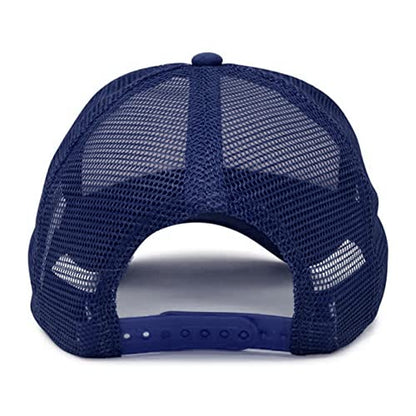 MR.R Sublimation Blanks Polyester Mesh Cap Mesh Hat Two Tone Trucker Summer Mesh Cap with Adjustable Snapback,2pcs per Pack - color: Dark Blue