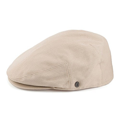 Lightweight Classic Cotton Ivy/Newsboy/Paperboy/Flat Cap Hat with Fixed Sizing and Satin Lining - color: Beige, size: Large