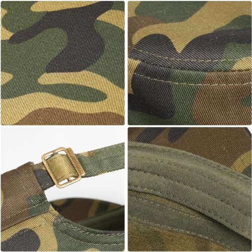 Initlove Cadet Army Cap Military Unisex Flat Top Hat for Men Women - color: Camo Brown