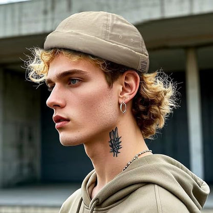 Croogo Hats for Men - Brimless Cap, Retro Strapback, Adjustable Landlord Skullcap - color: Gd43-beige