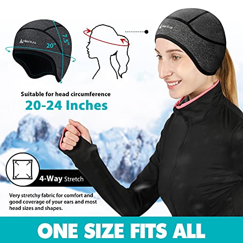 Hikenture Womens Skull Cap Helmet Liner with Ponytail Hole - color: Grey