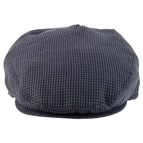 Trendy Apparel Shop Plaid Checker Patterend Newsboy Ivy Flat Cap - color: Navy, size: Medium