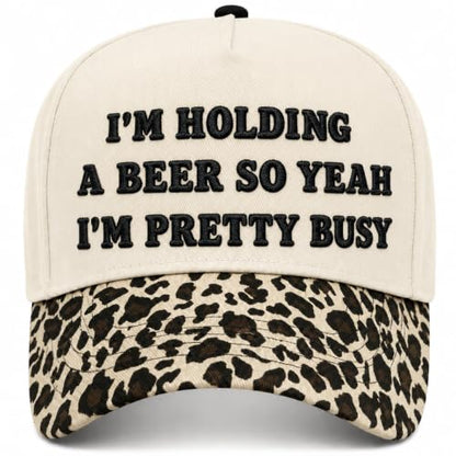 Embroidered Trucker hat for Women Men Baseball Hat Adjustable Unisex Cotton for Soccer Supporters - color: C-leopard Print