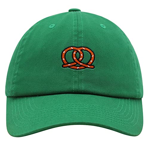 JPAK Pretzel Premium Dad Hat Embroidered Cotton Baseball Cap Snack - color: Kelly Green