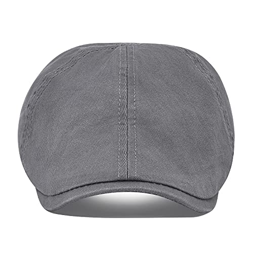 VOBOOM Cotton Flat Cabbie Hat Gatsby Ivy Irish Hunting Newsboy Cap - color: Dark Grey
