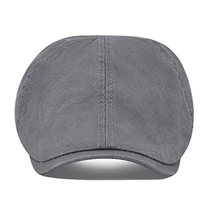VOBOOM Cotton Flat Cabbie Hat Gatsby Ivy Irish Hunting Newsboy Cap - color: Dark Grey