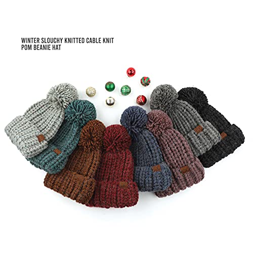 C.C Exclusives Women's Winter Seed Stitched Confetti Pom Beanie Hat (HAT-1816)(HAT-2214)(HAT-2085)(HAT-3841) - color: Mint Mix