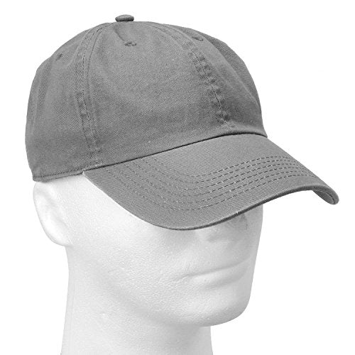 Falari Classic Baseball Cap Dad Hat 100% Cotton Soft Adjustable Size - color: Grey