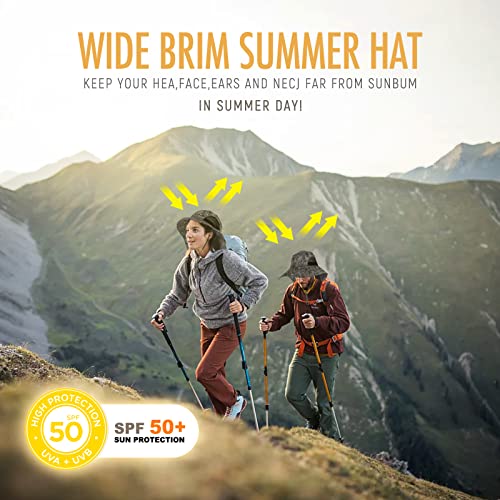 Outdoor Sun Hat for Men with 50+ UPF Protection Safari Cap Wide Brim Fishing Hat with Neck Flap, for Dad… - color: Gray Camouflage