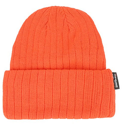 Armycrew 3M Thinsulate Insulation Fleece Lined Long Cuff Ribbed Beanie - color: Orange
