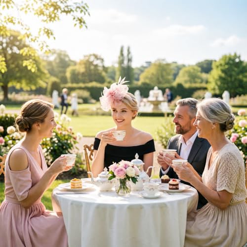 DRESHOW Fascinators Hat Feather Headband Women's Fascinators Tea Party Headwear with Clip Flower Head Band for Girls & Women - color: 8.7" Diameter / Light Pink