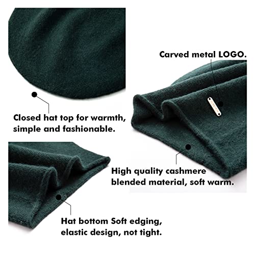Knit Slouchy Beanie Hats for Women Cashmere Ski Cap Knitted Wool Soft Warm Winter Hat - color: A09-dark Olive