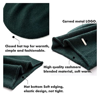 Knit Slouchy Beanie Hats for Women Cashmere Ski Cap Knitted Wool Soft Warm Winter Hat - color: A09-dark Olive