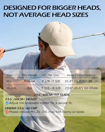 Zylioo XL XXL Linen Baseball Cap for Big Heads, Structured Summer Dad Hat - color: Denim Blue, size: X-Large-XX-Large