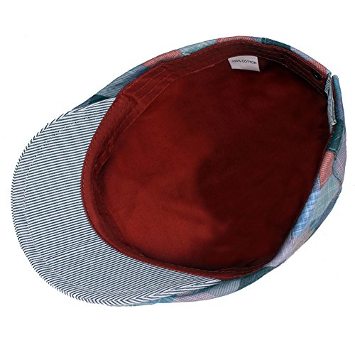 2 Pack Men's Plaid Cotton Flat Newsboy Ivy Cabbie Golf Gatsby Cap Hat - color: 228rb