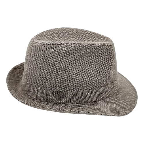 Men's 20s Trilby Fedora Short Brim Panama Hat Unisex Casual Jazz Cap - color: Light Grey, size: Medium-Large