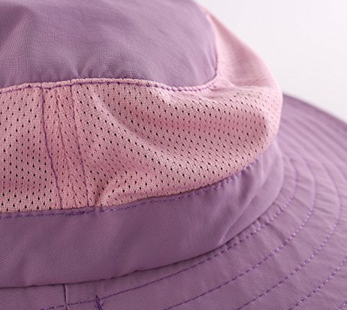 Home Prefer Outdoor UPF50+ Mesh Sun Hat Wide Brim Fishing Hat with Neck Flap Sun Hat for Men Women - color: Purple