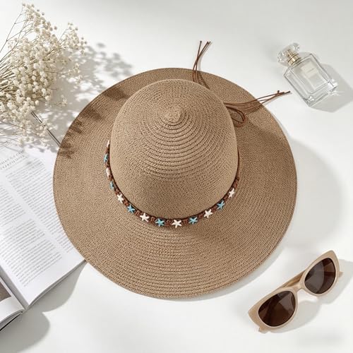 MILAKOO Straw Mesh Buckle Hat Ribbon Bow Cap Strap Foldable Roll Up Cap Sun Protection Hat for Travel - color: 02 Khaki