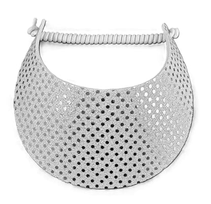 Lightweight Foam Visor Hat with Coil, Comfortable, No Headache, Made in USA - color: White/ Silver