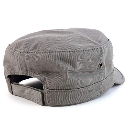 Trendy Apparel Shop 오버사이즈 XXL 플랫 탑 스타일 아미 캡 - color: 라이트 그레이.
