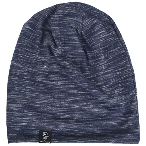 VECRY Men Slouch Hollow Beanie Thin Summer Cap Skullcap - color: Multi Navy1