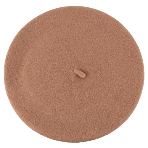 Women Beret Classic French Hat - Elegent Black Wool Beret for Party Romantic French Themed Fancy Dress(Size:S/M) - color: Khaki