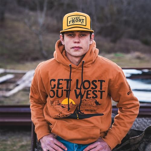 Lane Frost Flat Brim Western Trucker Hats for Men & Women - color: Blaze