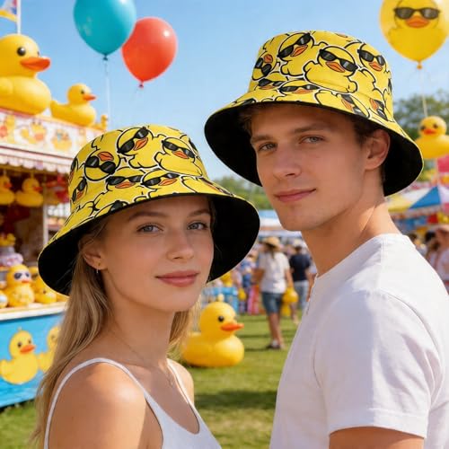 Bucket Hat Funny Duck Fisherman Hat Travel Beach Sun Hat Outdoor Cap for Men Women Adults - color: Funny Arrogrant Ducks