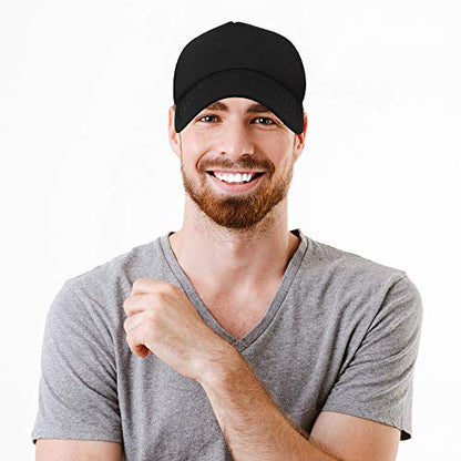 DALIX Solid Blank Trucker Hats Caps 2 Pack - color: Black