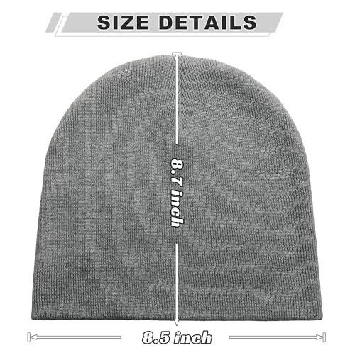ROYBENS 100% Cotton No Cuff Beanie Hat Men Women, Fisherman Skull Cap - color: Light Gray
