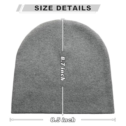 ROYBENS 100% Cotton No Cuff Beanie Hat Men Women, Fisherman Skull Cap - color: Light Gray