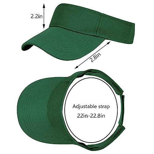 Rbenxia 5 PCS Adjustable Sport Visors Sun Visor Hats Cap Visors Women Men - color: Dark Green, size: One Size
