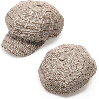 Newsboy Caps for Women Classic Beret Hats Autumn Winter Cap - color: E-beige