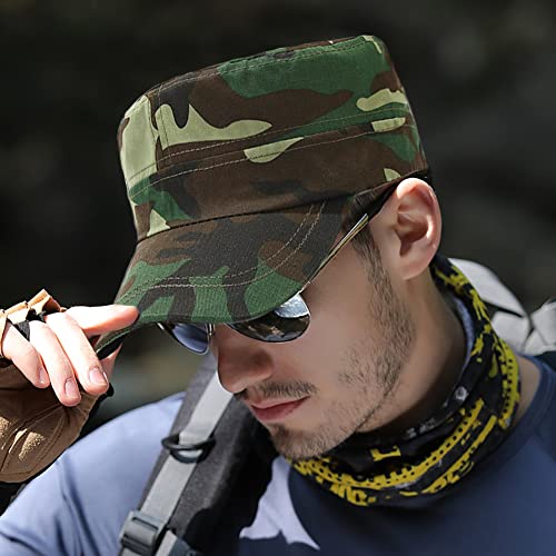 XYIYI Unisex Cotton Basic Cadet Army Cap Everyday Military Style Hat - color: Camo1