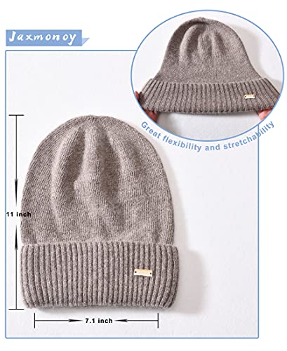 jaxmonoy Slouchy Beanies for Women Winter Lightweight Ladies Knit Hat Cuffed Soft Warm Slouch Beanie Cap - Brown - color: Brown