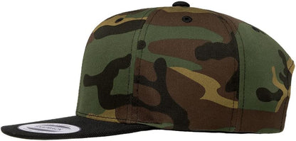 YP Classics 6089 Wool-Blended 6 Panel High Profile Flatbill Snapback Cap - color: Camo/Black